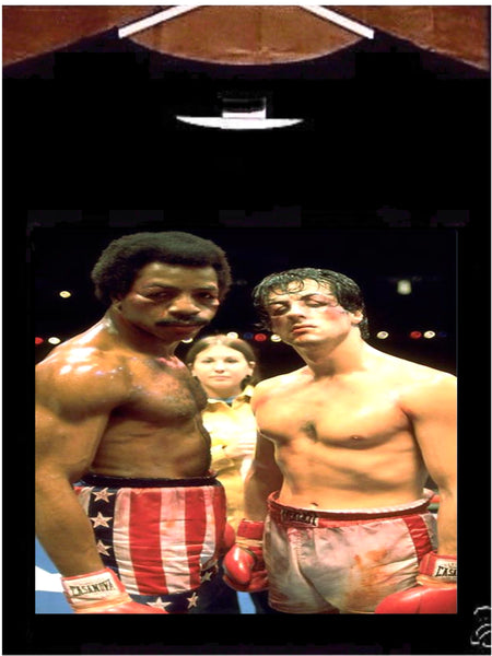 Rocky Balboa w Apollo Creed in Boxing Ring T Shirt