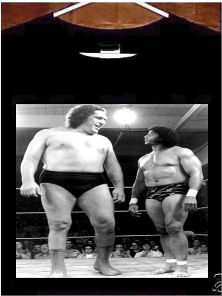 Andre The Giant w Superly Jimmy Snuka T shirt