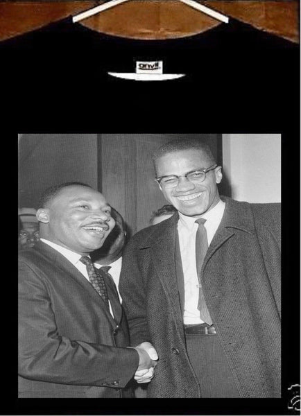 Martin w Malcom T Shirt; Martin Luther King Jr and Malcolm X Shake Hands T Shirt