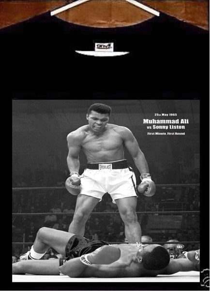 Muhammad Ali T shirt; Ali vs Sonny Liston KO T shirt